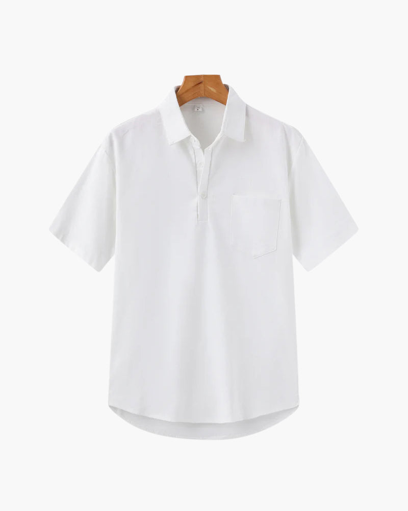 Casablanca Linen Polo - White