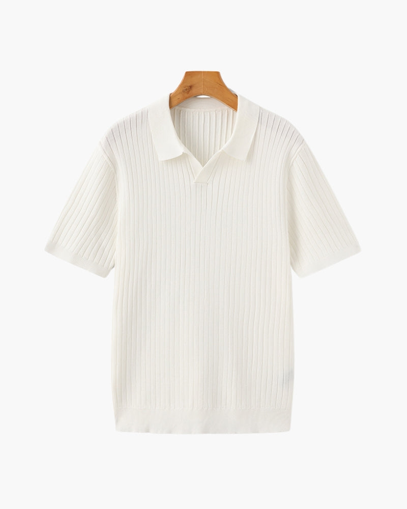 Ribbed Polo - Ivory